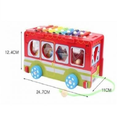 Xe bus nhạc thả hình bằng gỗ - G003D