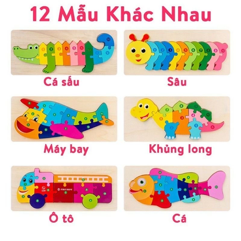 Tranh ghép nối số bằng gỗ - G066F